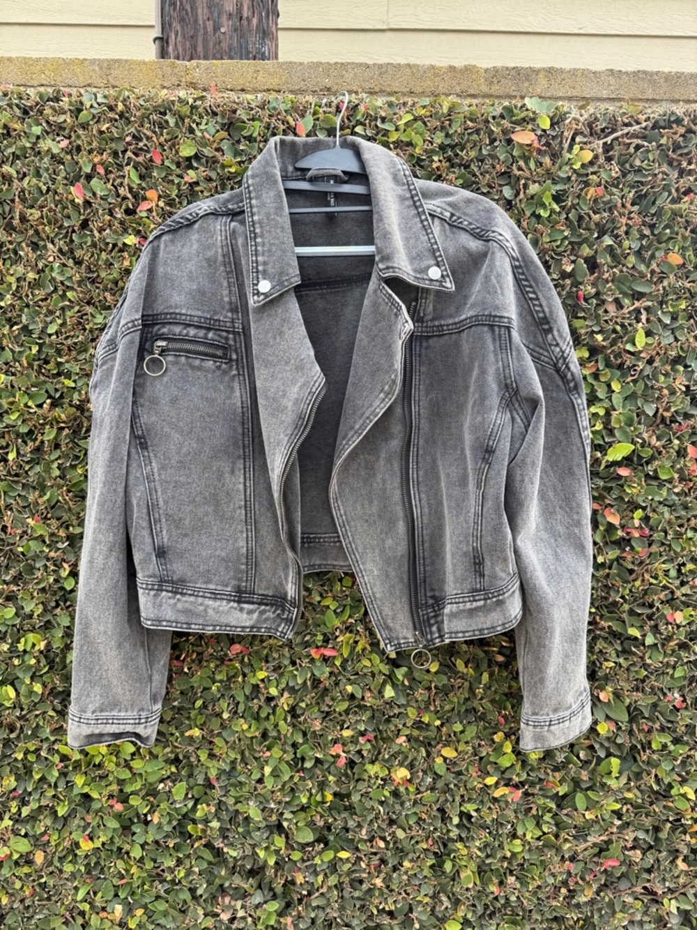 Black Jean Jacket Vintage Crop
